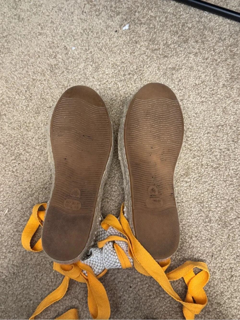 Soludos Yellow Lace-Up Espadrilles